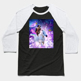 Cowboy Squirrel Riding Unicorn Baseball T-Shirt